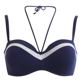 Bikini Bandeau, Navy-White