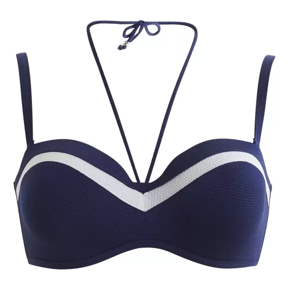 Wiki - Bikini Bandeau, Navy-White