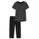 Schiesser - Pyjamas Med 3 Kvart Ben, Black