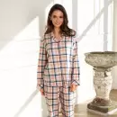 Wiki - Cotton Fannel Pyjamas, Blue/Terracotta
