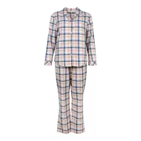 Cotton Fannel Pyjamas, Blue/Terracotta