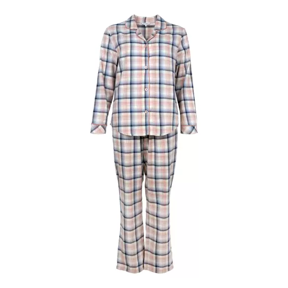 Wiki - Cotton Fannel Pyjamas, Blue/Terracotta