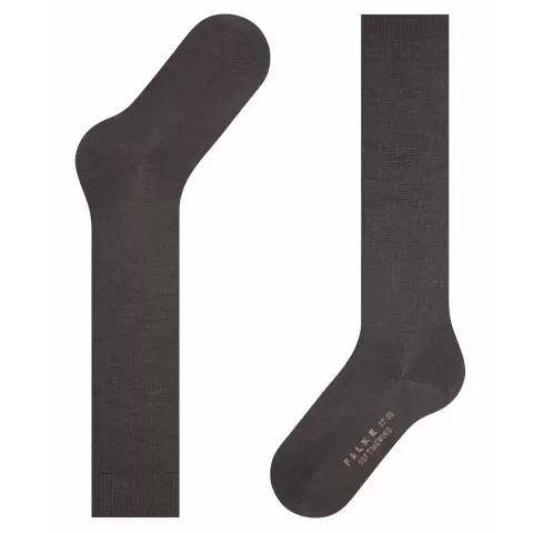Softmerino Knæ Strømpe, Dark Brown