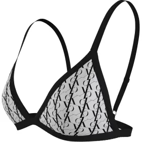 Triangle Bikini Top, Monogram White