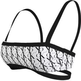 Bando Bikini Top, Monogram White