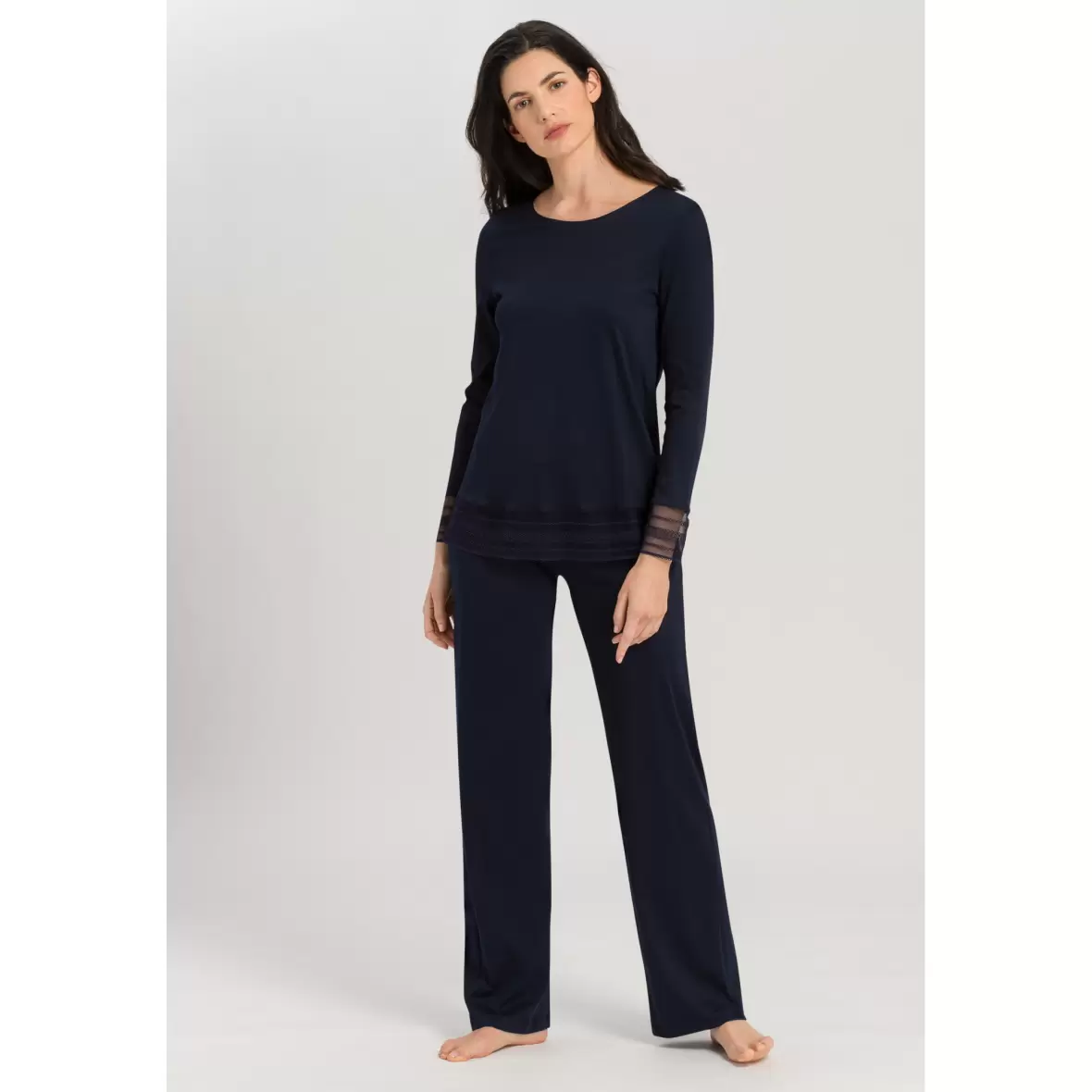 Sofie Lingeri - - Pyjamas HANRO INTERNATIONAL - Pyjamas Lang Ærme, Deep Navy