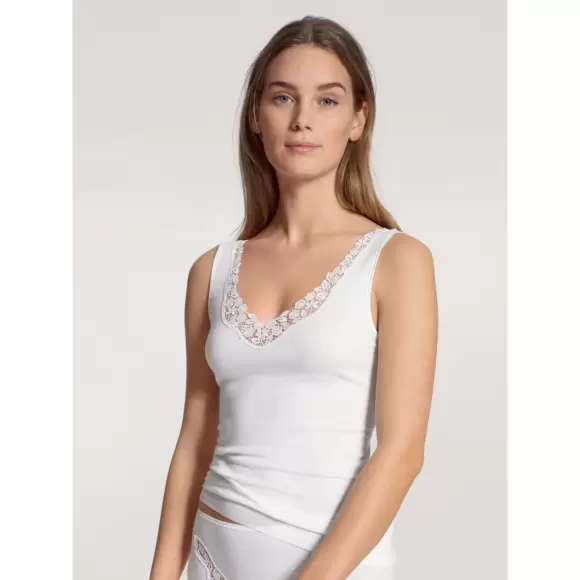 Calida - Feminin Tank Top Med Blonde, Hvid