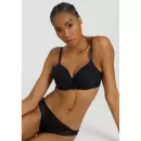 HANRO INTERNATIONAL - MOMENTS T-SHIRT BRA 0019 BLACK