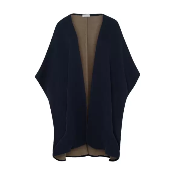 HANRO INTERNATIONAL - PONCHO 2804 DEEP NAVY/WALNUT