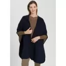 HANRO INTERNATIONAL - PONCHO 2804 DEEP NAVY/WALNUT