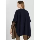 HANRO INTERNATIONAL - PONCHO 2804 DEEP NAVY/WALNUT