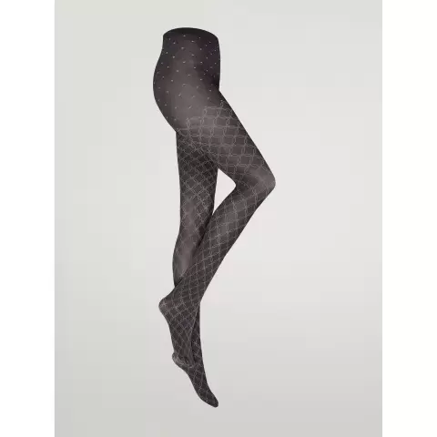 Bomulds Strømpebuks, Sort/Grå