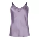 Lady Avenue - Pure Silke Top Med Blonde, Lavendel