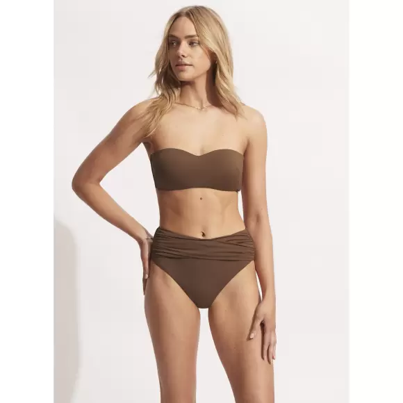 Seafolly - HIGH WAIST FRONT WRAP TIRAMISU