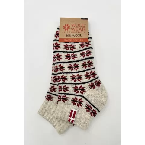 Sneaker Uldstrømper, Rød/Hvid