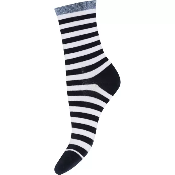Decoy - Ankel Sock Glitter, Blå/Hvid