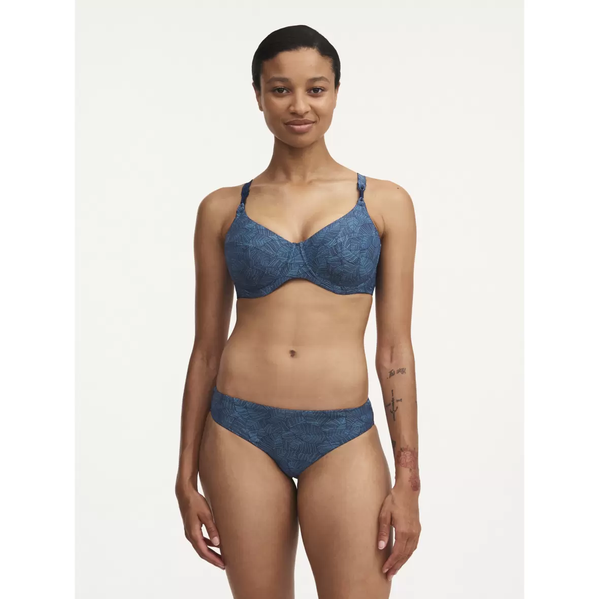 Sofie - Bikini overdel - Uden fyld - Femilet - Tidra Leaves Full-Cup, Blue Palms