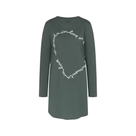 Nightdress Lang Ærme, Smoky Green