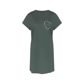 Nightdress kort Ærme, Smoky Green
