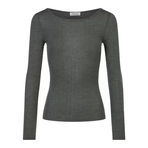 Chantelle - Langærmet Uld/Silke, Slate Grey