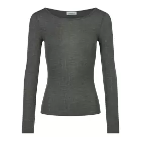 Langærmet Uld/Silke, Slate Grey