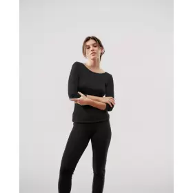 Langærmet Uld/Silke, Sort