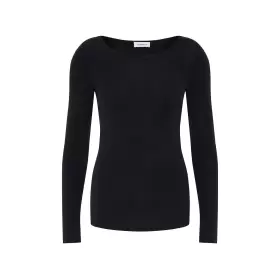 Langærmet Uld/Silke, Sort
