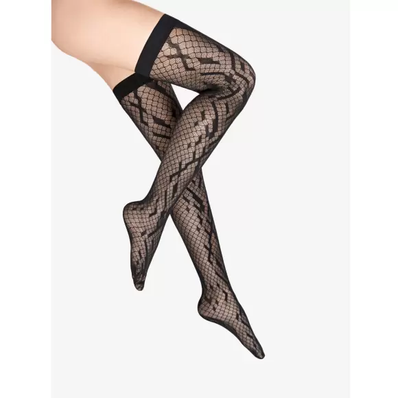 Wolford - Crossband Net Stay-Up, Black