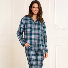 Cotton Flannel Pyjamas, Petrol Checks