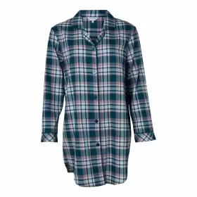 Cotton Flannel Natskjorte, Petrol Checks