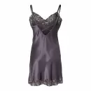 Wiki - Pure Silk Slip With Lace, Graphite