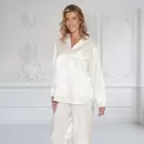 Lady Avenue - Satin Pyjamas, Off White