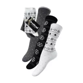 3 Pak Christmas Socks Cotton, White/Black/Grey
