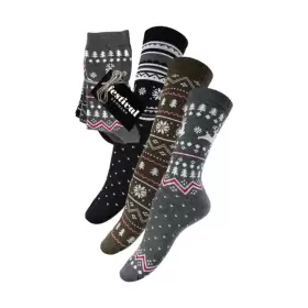 3 Pak Christmas Socks Cotton, Grey/Army/Black