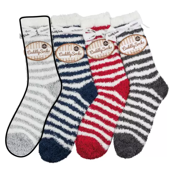 Taubert Textil - Relax Cuddly Socks, Lysegrå/Hvid Striber