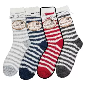 Relax Cuddly Socks, Rød/Hvid Striber