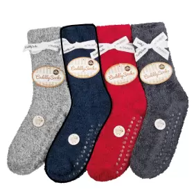Anti Slip Cuddly Socks, Mørkeblå