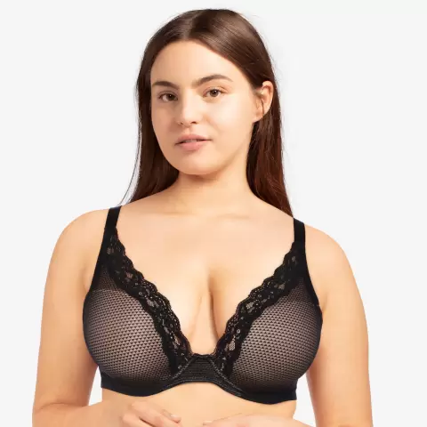 Brooklyn Plunge Bra, Black