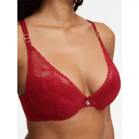Orchids Push-Up Bra, Passion Red