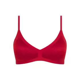 Soft Stretch Top Stribet, Passion Red