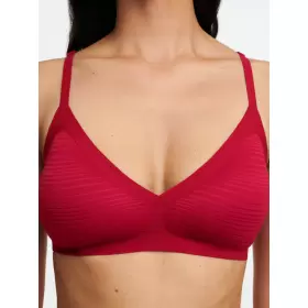 Soft Stretch Top Stribet, Passion Red