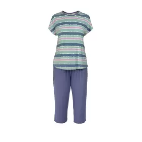 Bamboo Pyjamas Kort Ærme, Blue-Lilac Aquarel