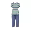 Lady Avenue - Bamboo Pyjamas Kort Ærme, Blue-Lilac Aquarel
