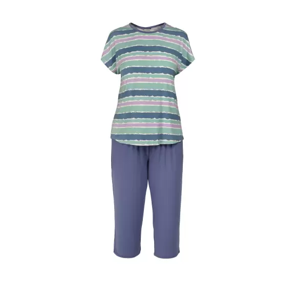 Wiki - Bamboo Pyjamas Kort Ærme, Blue-Lilac Aquarel