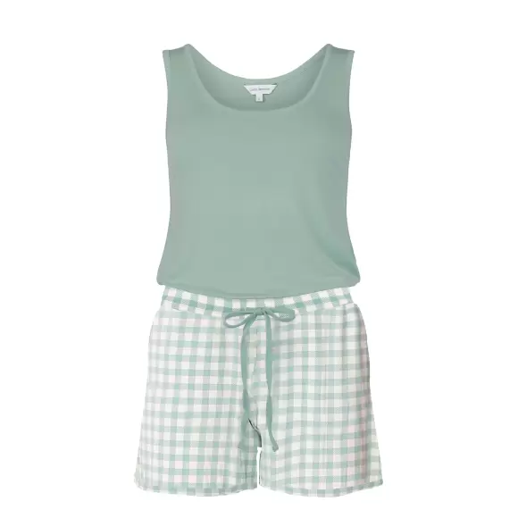 Wiki - Bamboo Top & Shorts, Green Checks