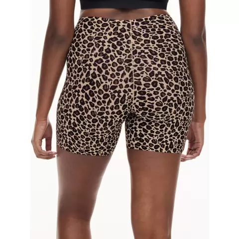 Soft Stretch Shorts Med Langt Ben, Leopard