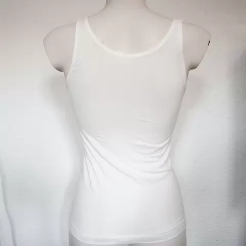 Maja Bambus Top M/Brede Stropper, Råhvid