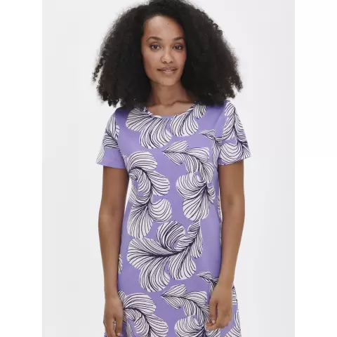 Sulka Natkjole Kort Ærme, Purple