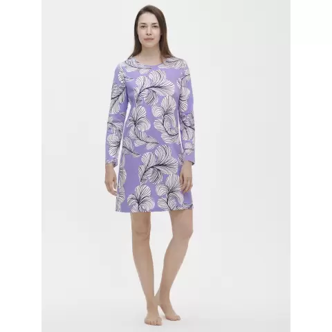 Sulka Natkjole Lang Ærme, Purple