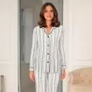 Lady Avenue - Bamboo Flannel Pyjamas, Deer/Rose Stripes Lady Avenue - Bamboo Flannel Pyjamas, Deer/Rose Stripes